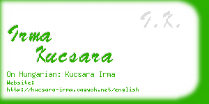 irma kucsara business card